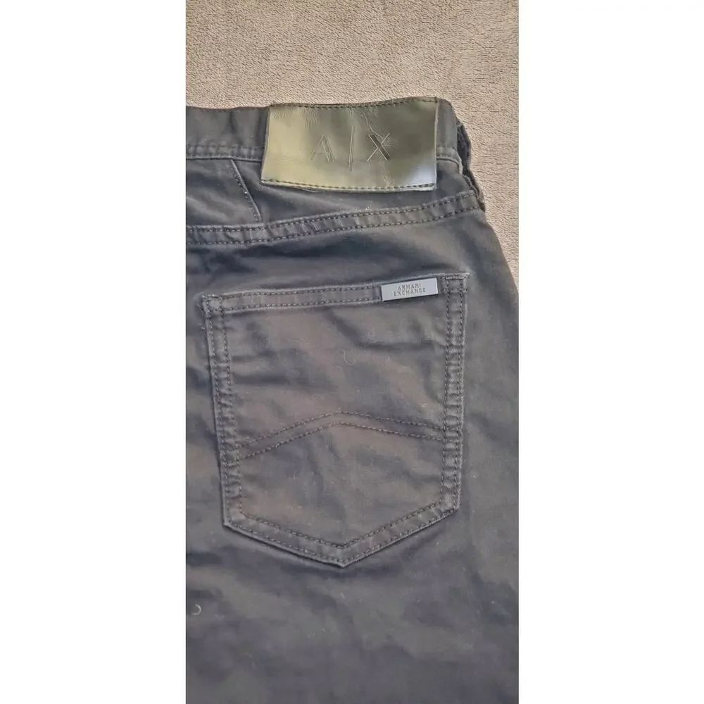 Armani Exchange Jeans Mens Sz 30 Black Straight Leg Stretch Denim Pants C22-32